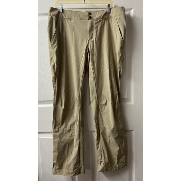 Columbia Adjustable Hiking Pants Womens Plus 16 Khaki Straight Leg Stretch - Picture 1 of 10